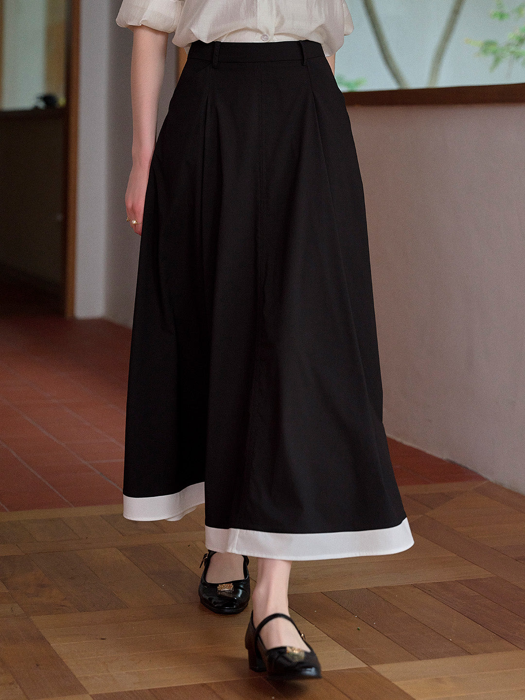 Maeve Contrasting Bamboo Fiber Skirt
