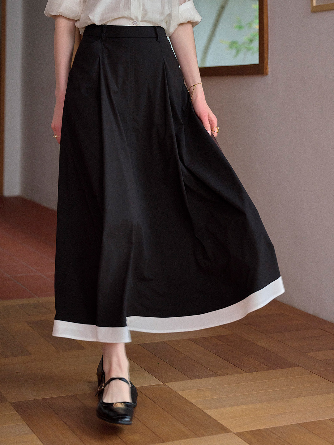 Maeve Contrasting Bamboo Fiber Skirt
