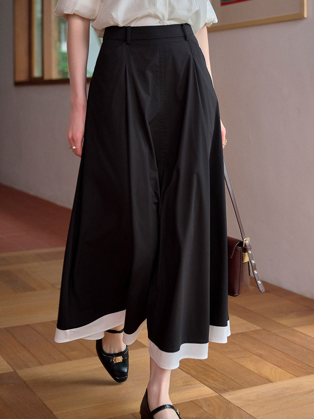 Maeve Contrasting Bamboo Fiber Skirt