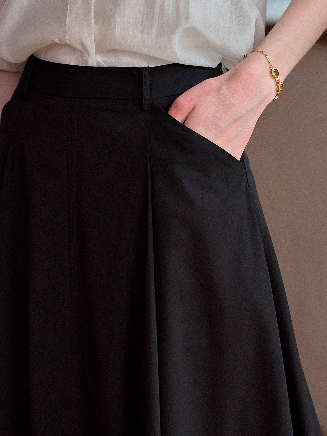 Maeve Contrasting Bamboo Fiber Skirt
