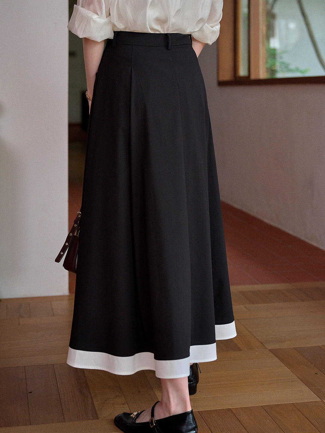 Maeve Contrasting Bamboo Fiber Skirt