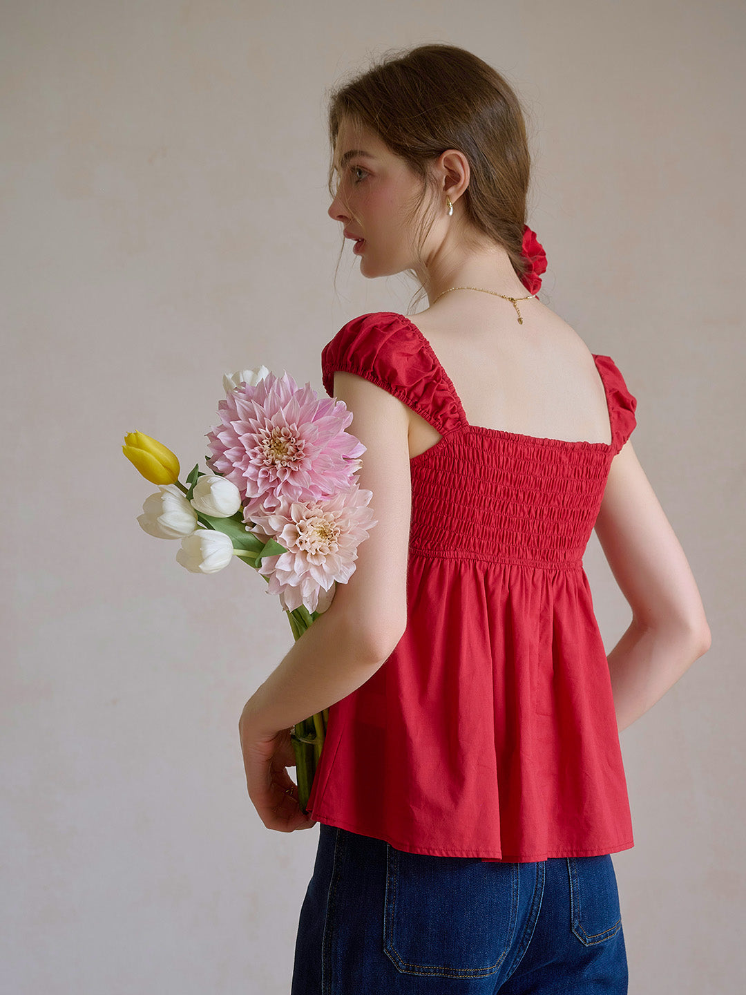 【Final Sale】Riley Square Neck 100% Cotton Blouse