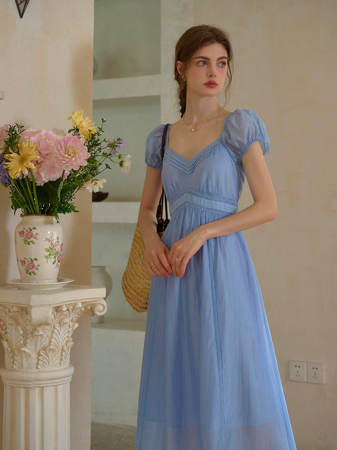 Hannah Sweetheart Neck Lyocell Dress