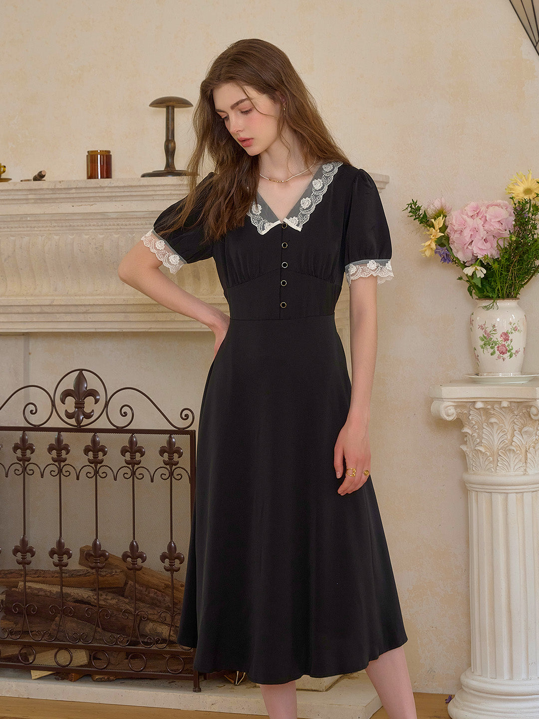 Hailey V-Neck Lace Dress