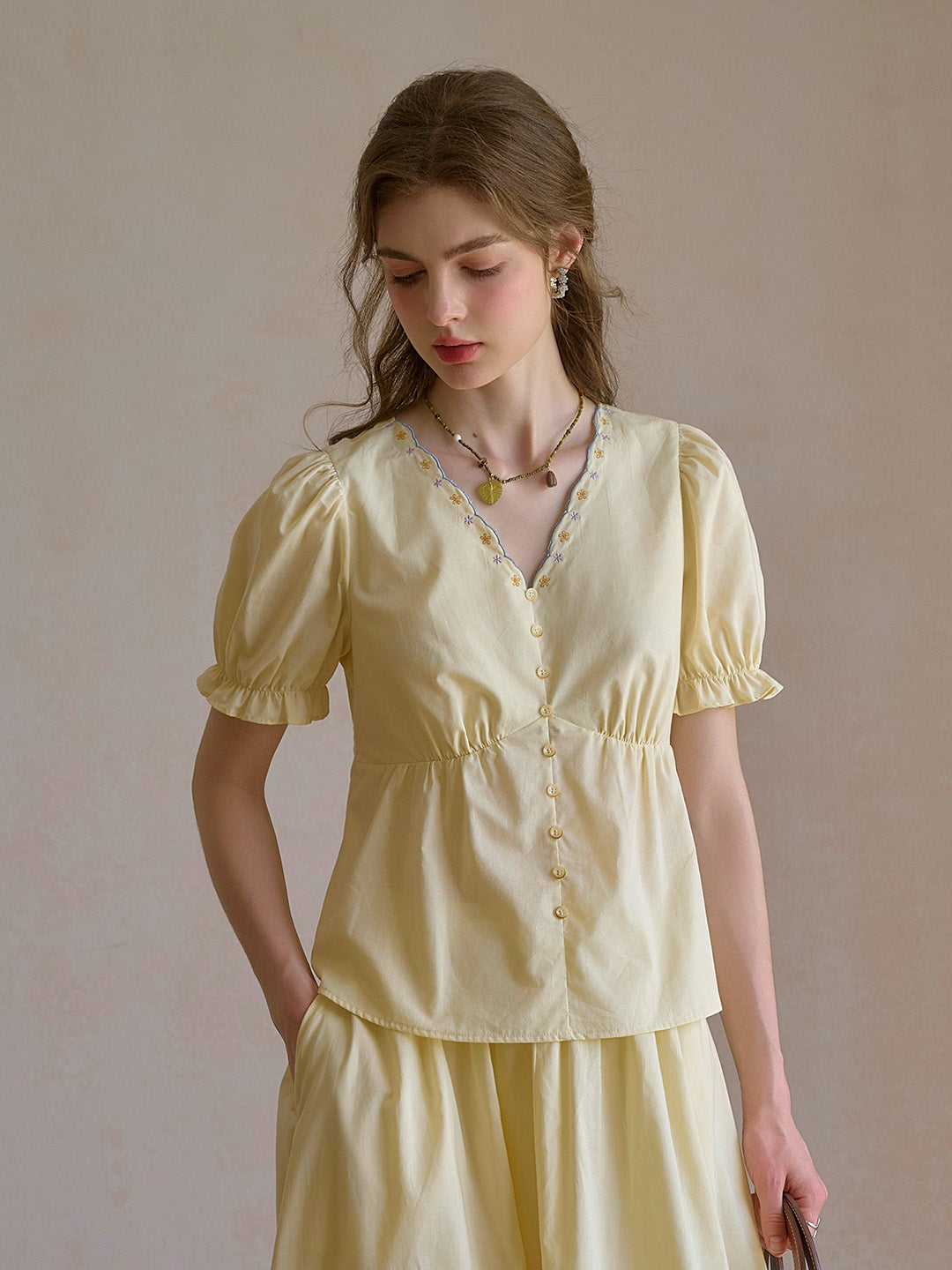 Ashley Floral Embroidery 100% Cotton Skirt