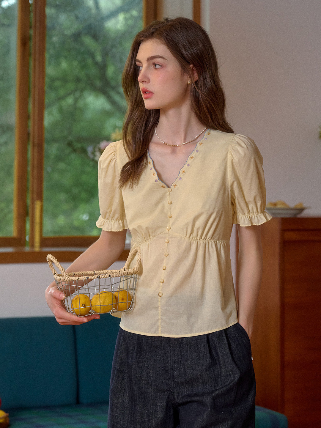 Ashley Floral Embroidery 100% Cotton Skirt