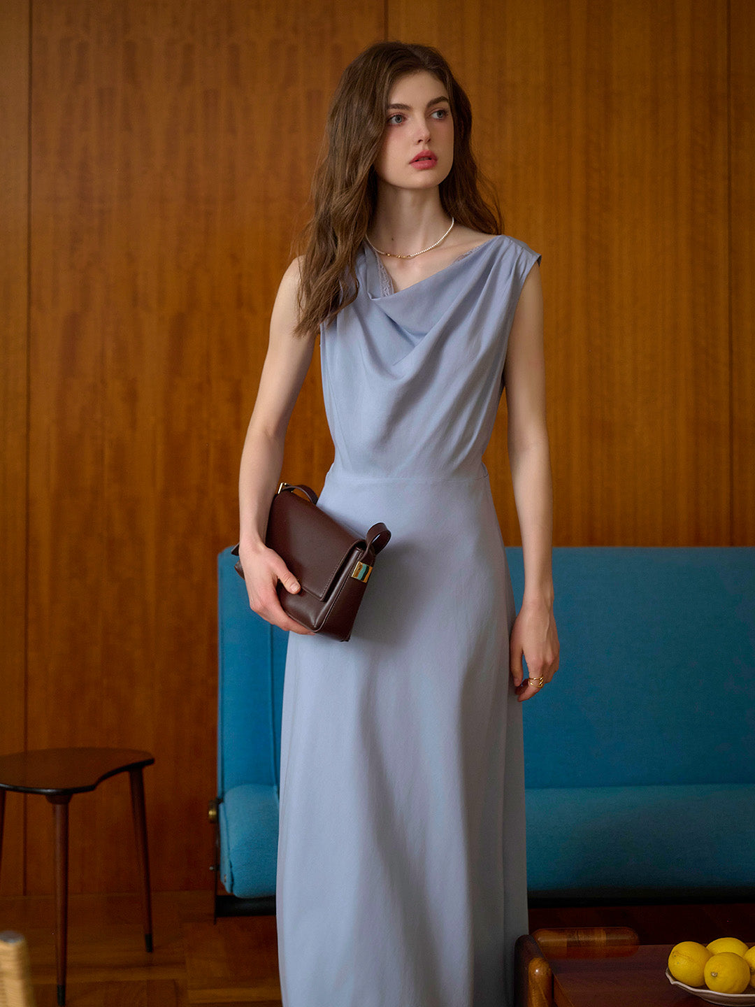 Isabel Cowl Neck Sleeveless Lysell Dress