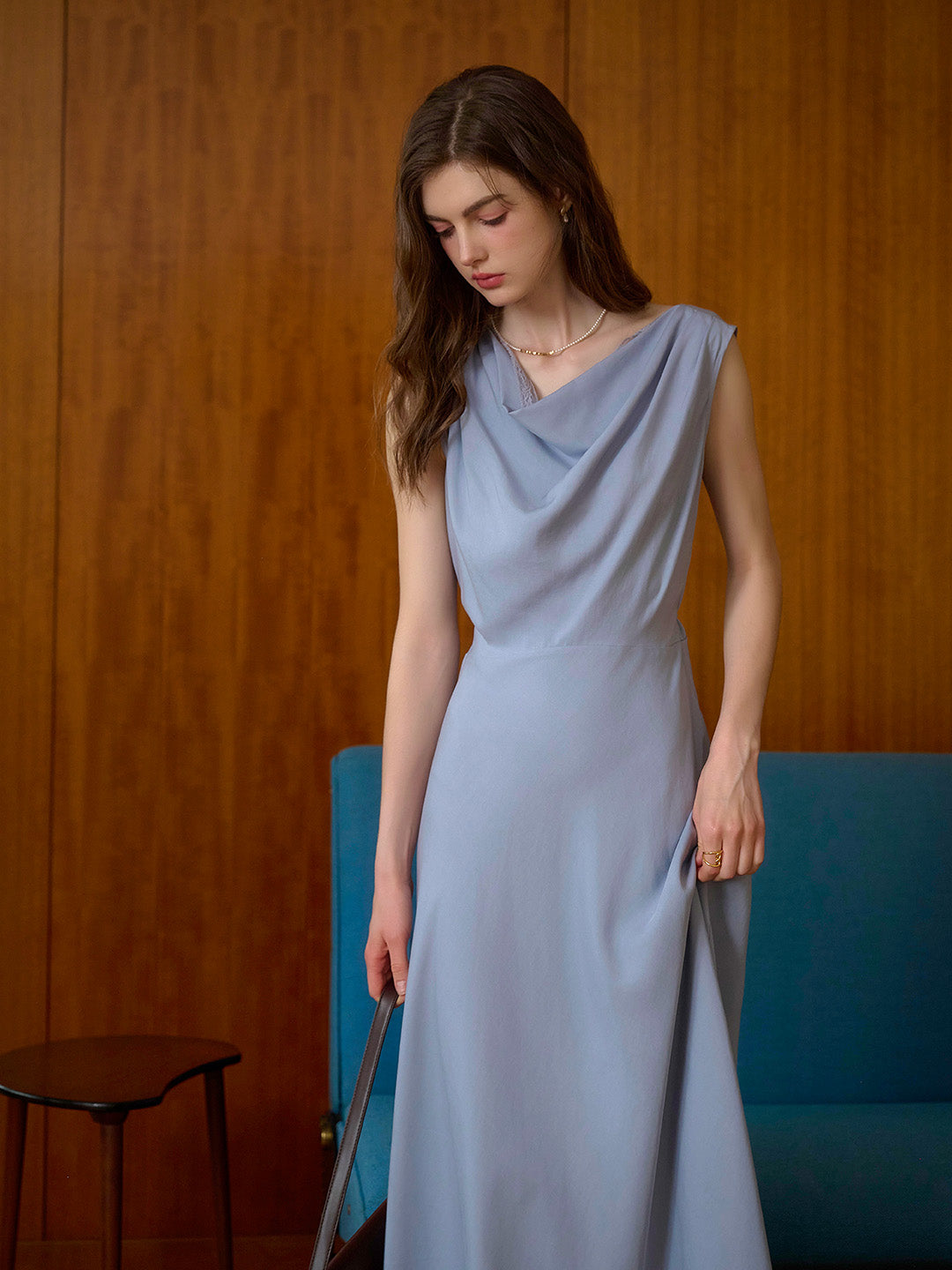Isabel Cowl Neck Sleeveless Lysell Dress
