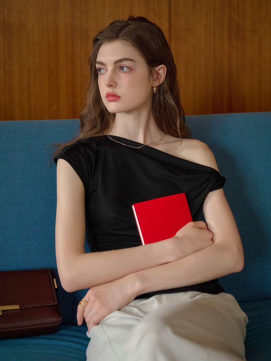 Andrea Off-shoulder Waist Lyocell Top