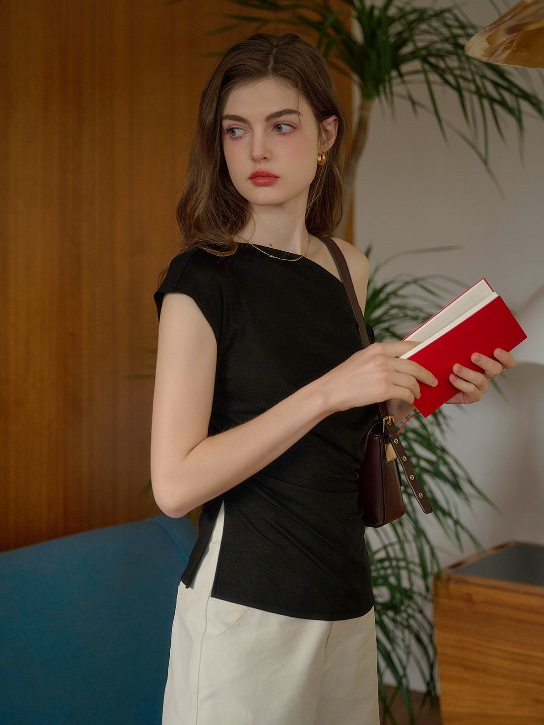 Andrea Off-shoulder Waist Lyocell Top