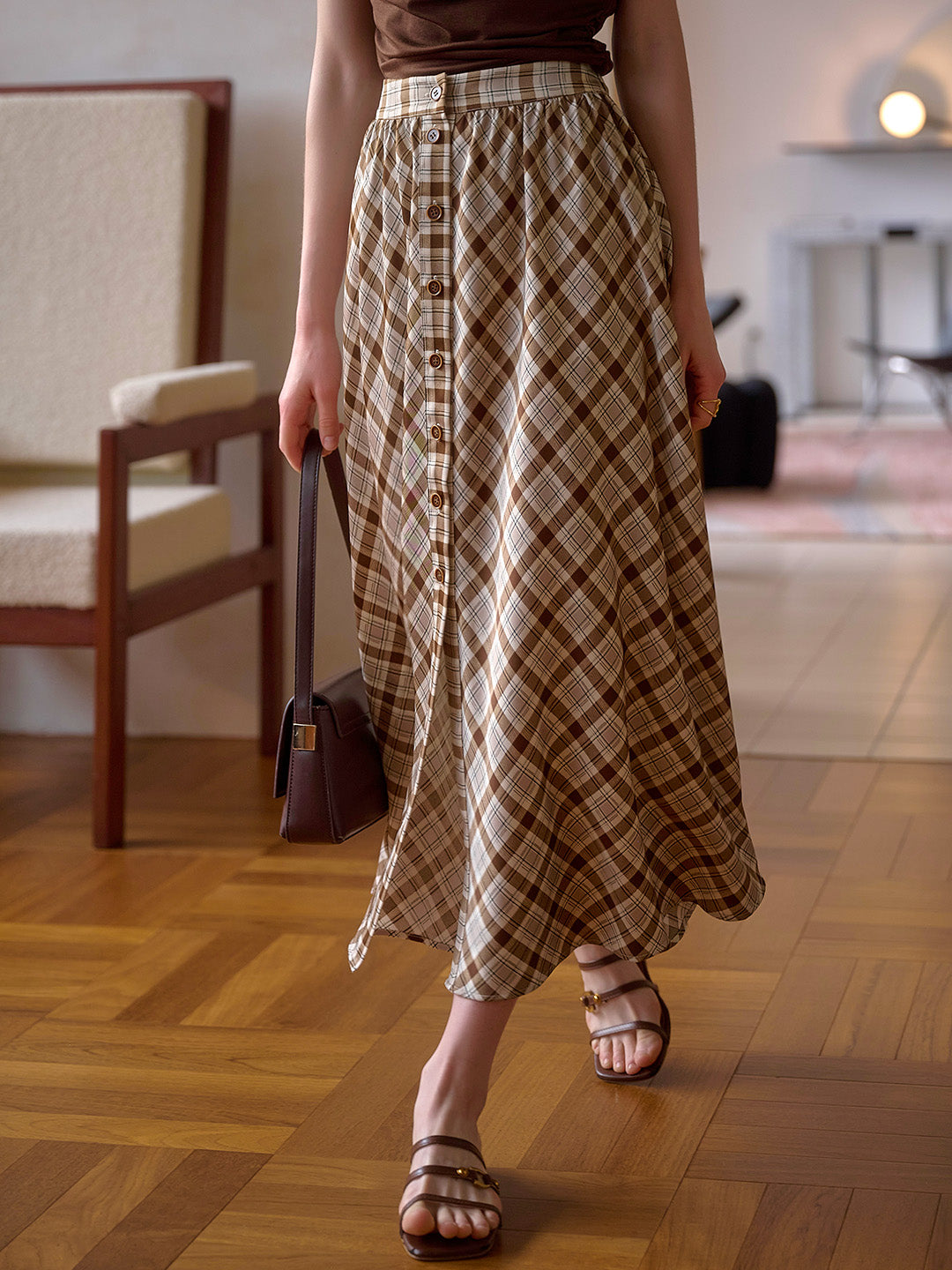 【Final Sale】Gemma Plaid Button Skirt