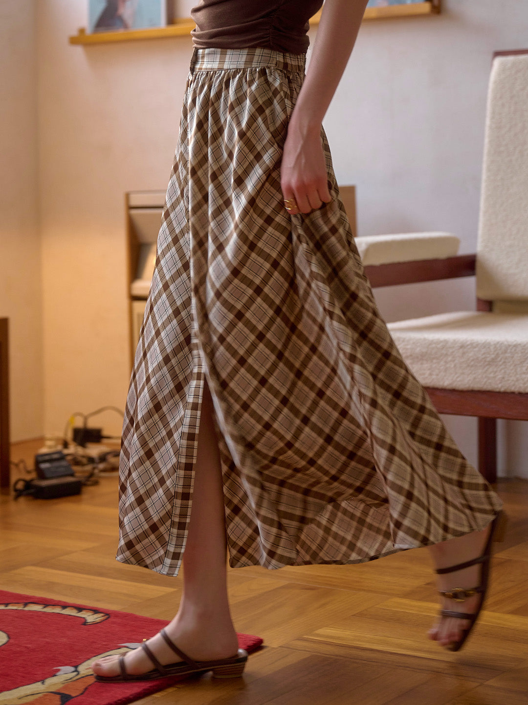 【Final Sale】Gemma Plaid Button Skirt