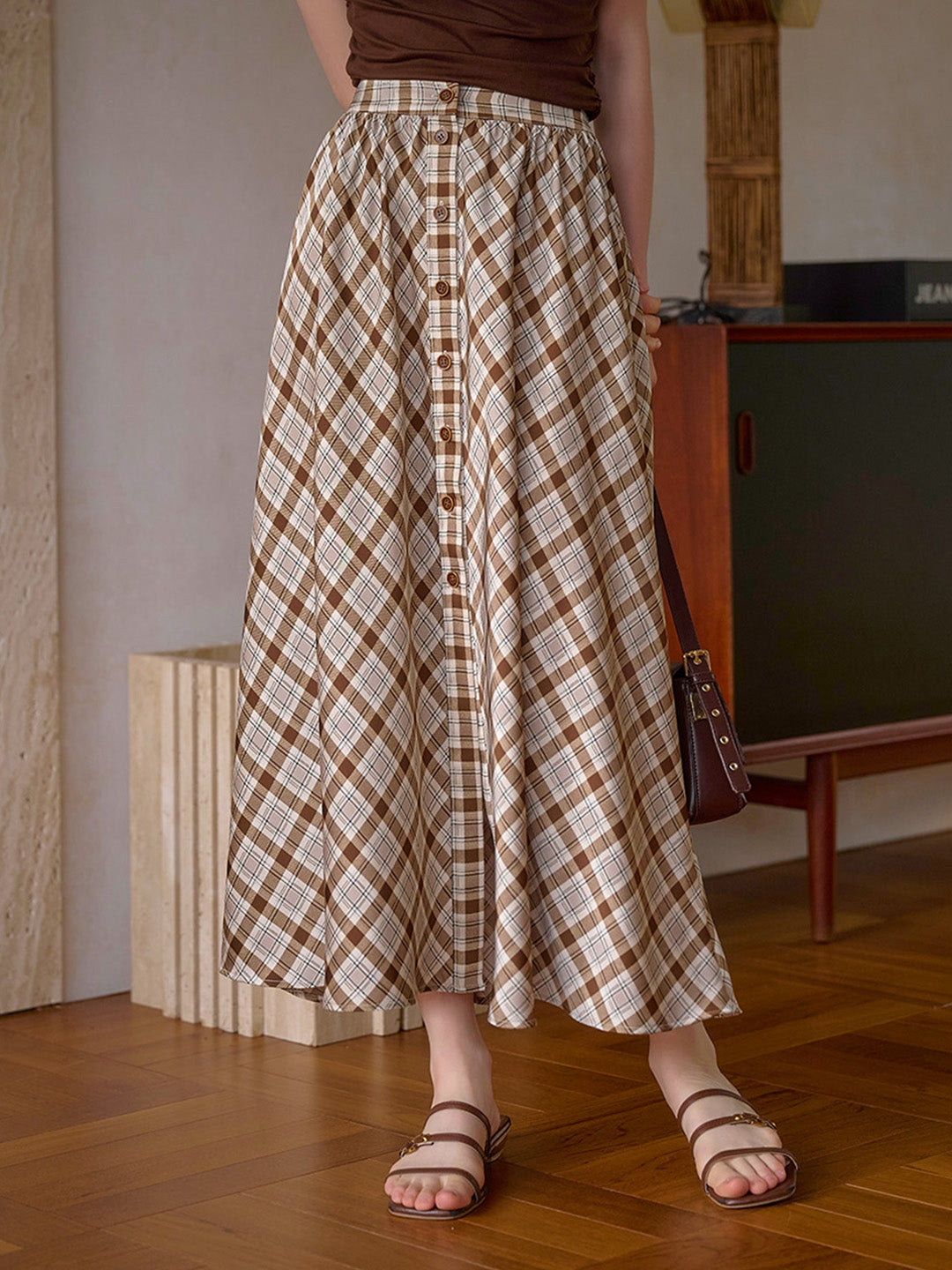 【Final Sale】Gemma Plaid Button Skirt