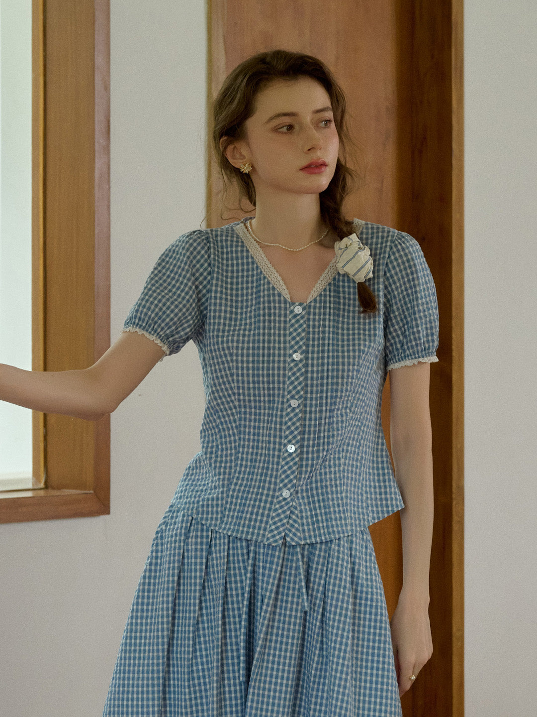 Raye A-Line Plaid Cotton Skirt