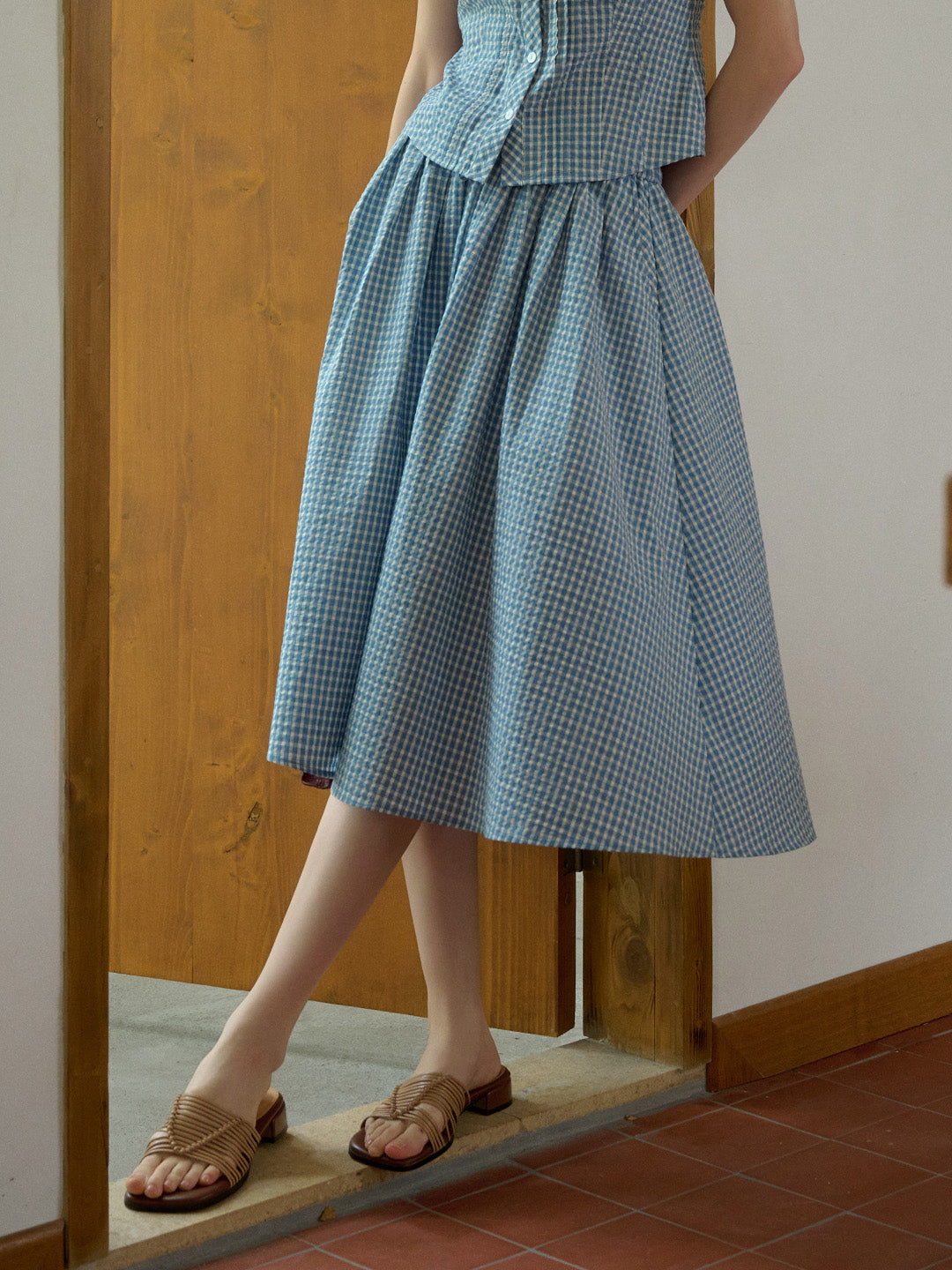 Raye A-Line Plaid Cotton Skirt