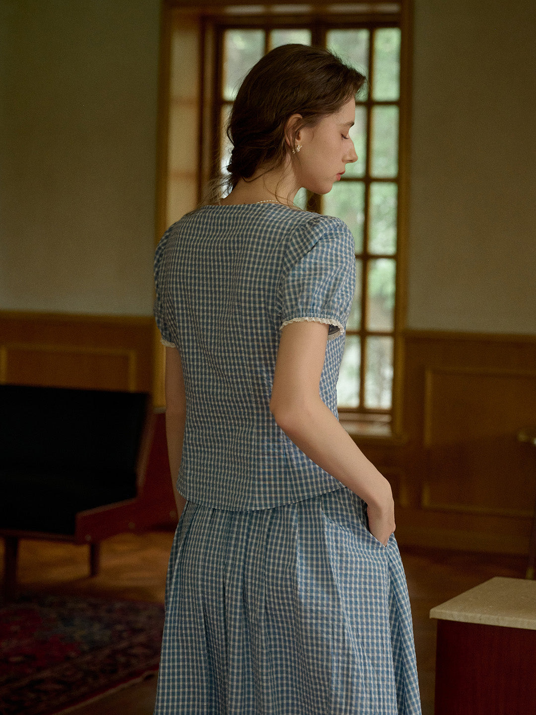 Raye A-Line Plaid Cotton Skirt