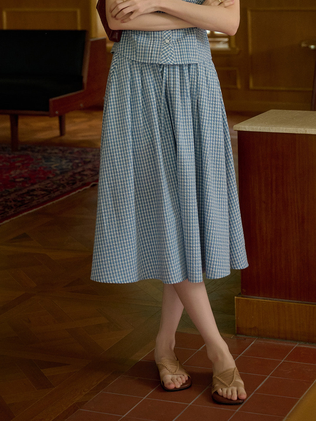 Raye A-Line Plaid Cotton Skirt