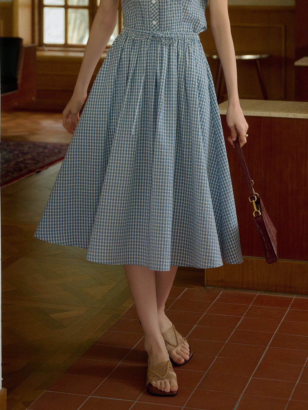 Raye A-Line Plaid Cotton Skirt