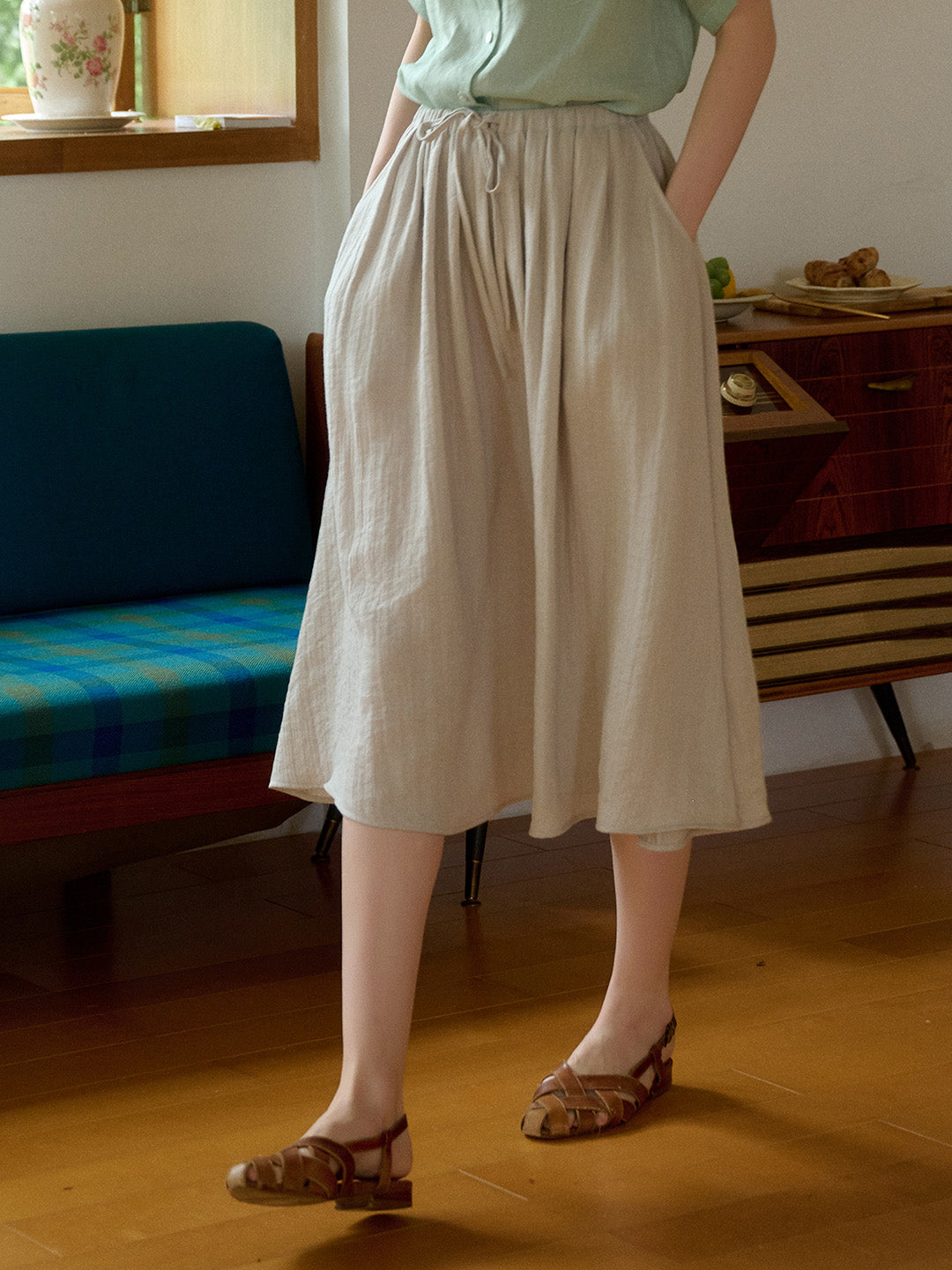Arianna V-Neck Lyocell Linen Blouse