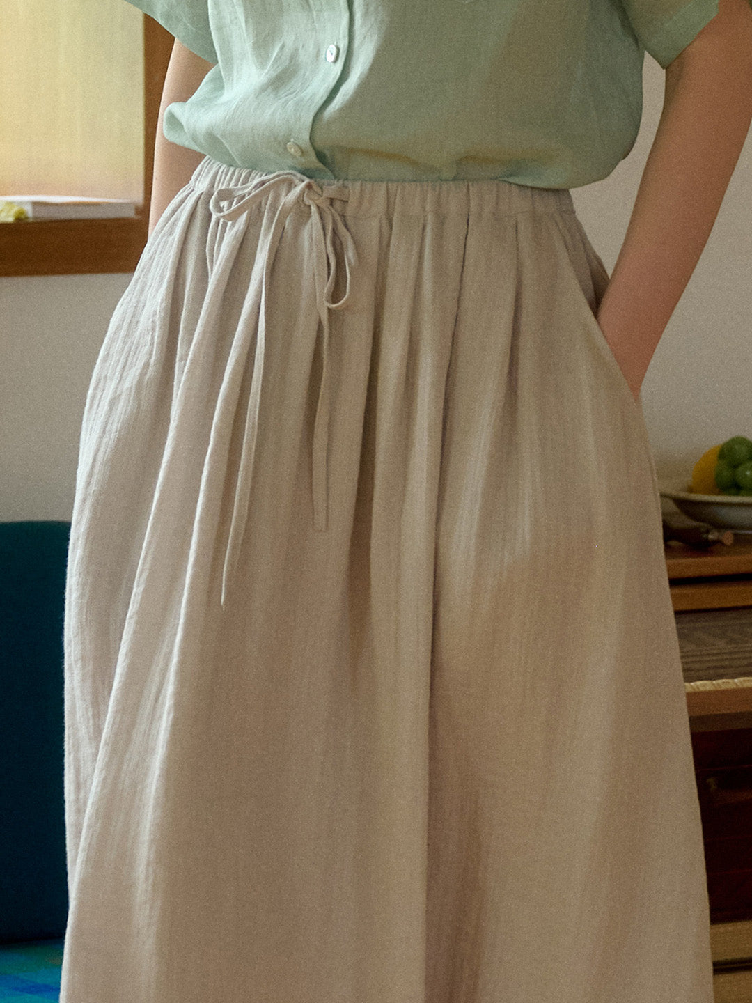 Arianna V-Neck Lyocell Linen Blouse
