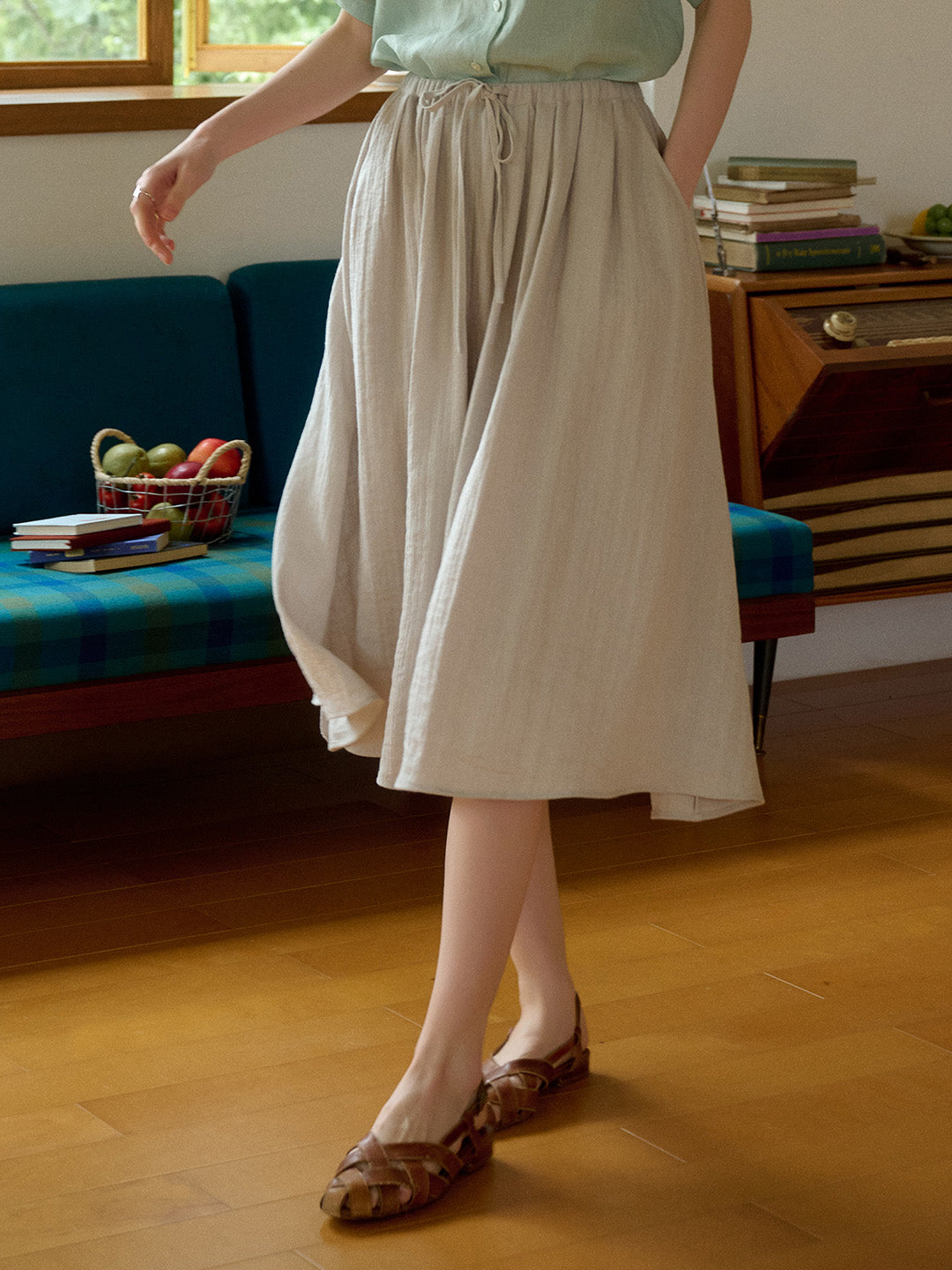 Arianna V-Neck Lyocell Linen Blouse