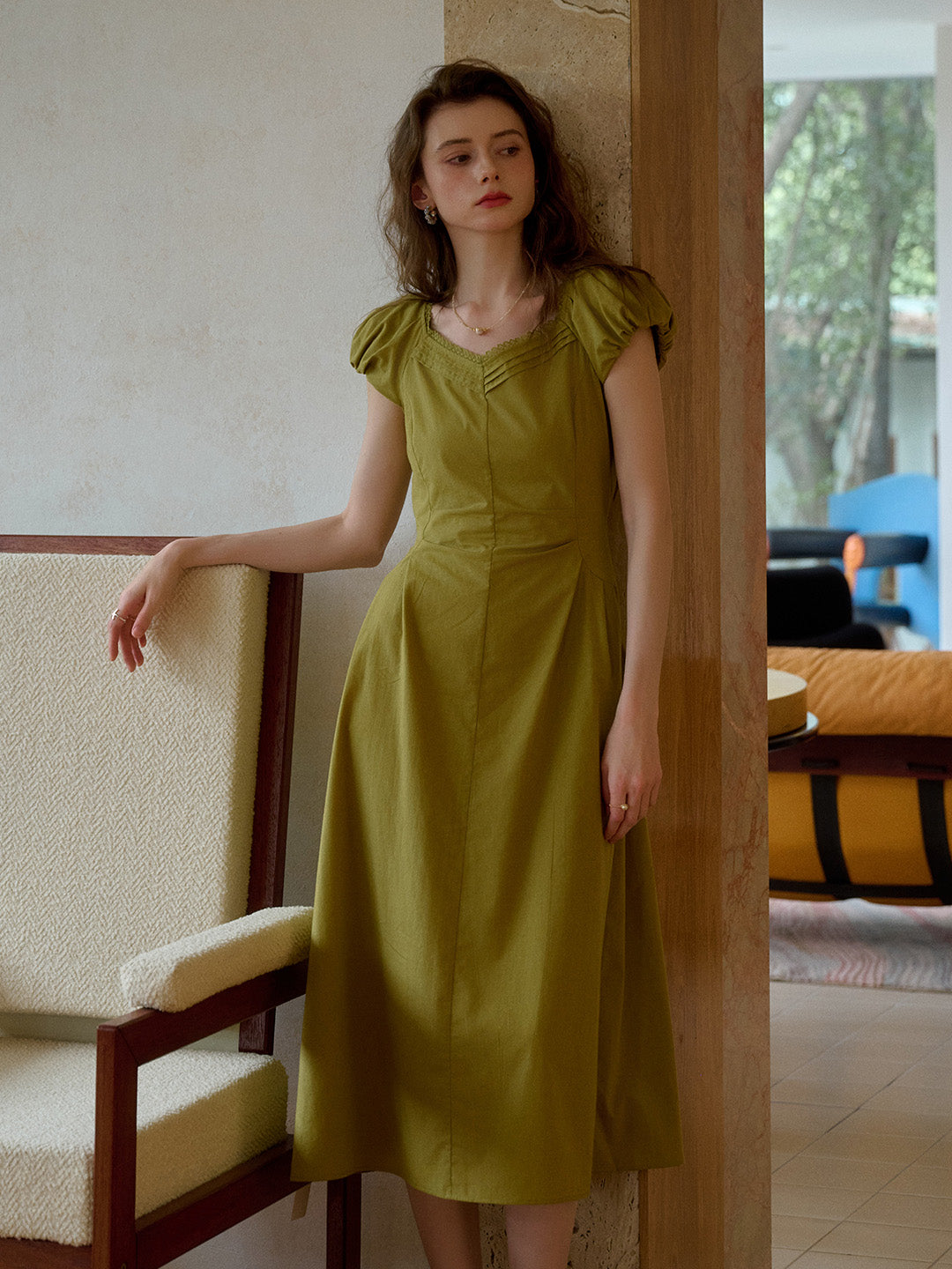 June Sweetheart Neck 100% Cotton Dress