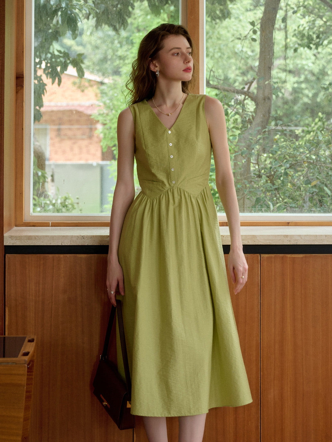 Jasmine V-Neck Sleeveless Cotton Dress