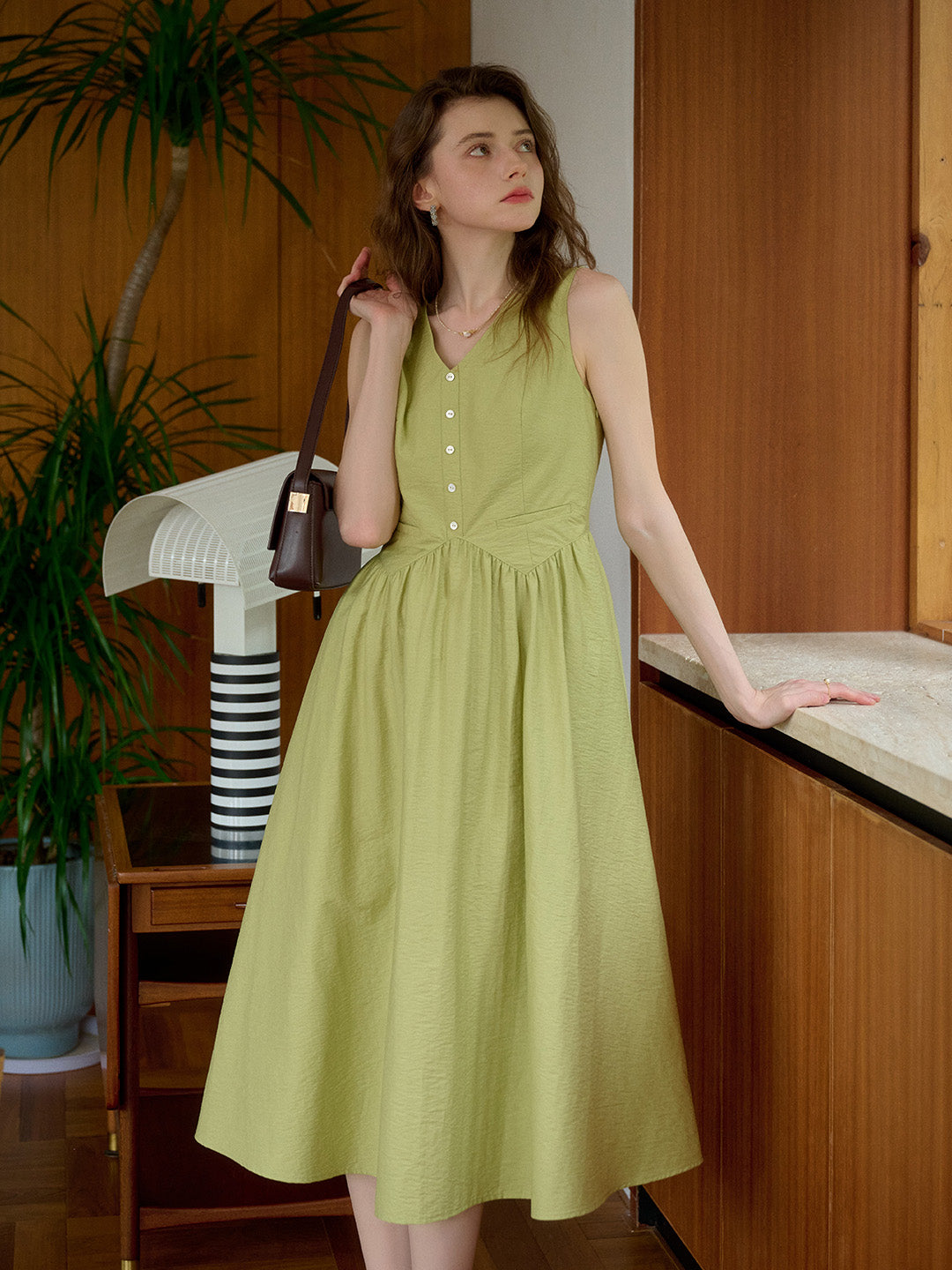 Jasmine V-Neck Sleeveless Cotton Dress