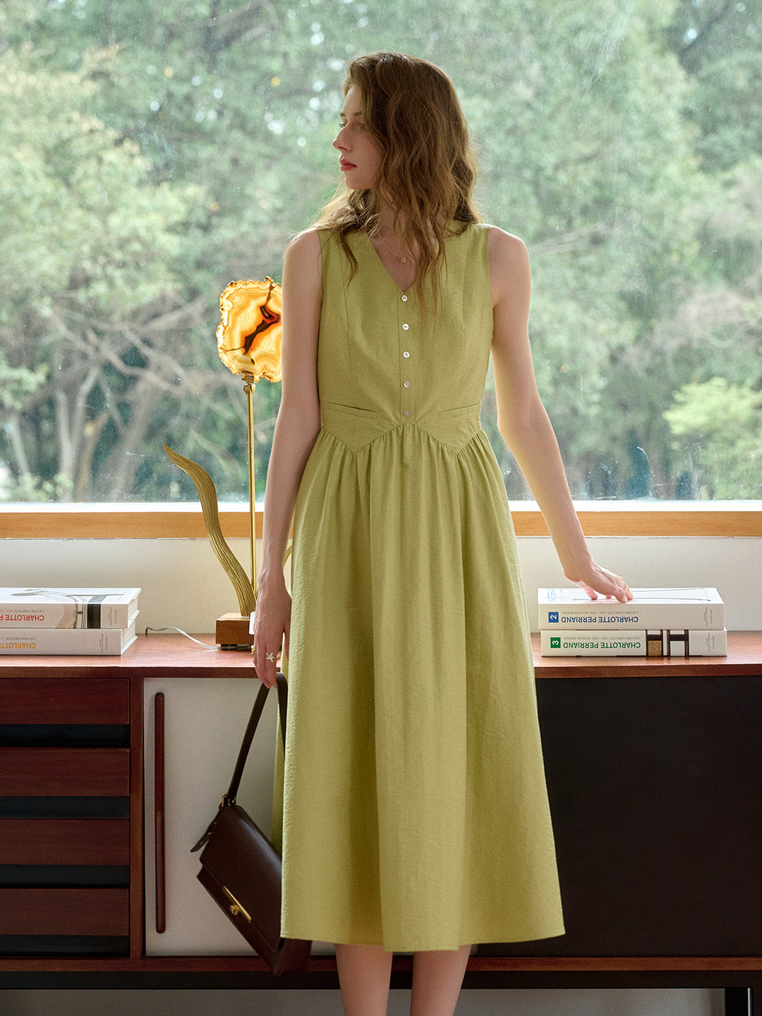 Jasmine V-Neck Sleeveless Cotton Dress