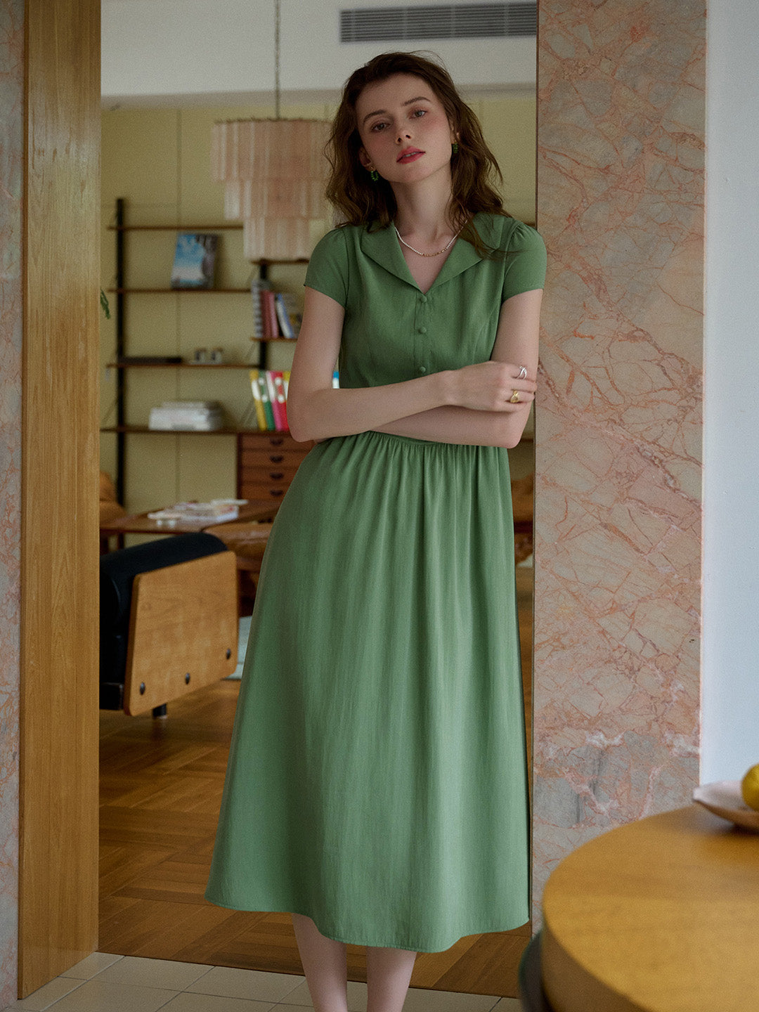 Elsie V-Neck Waist Modal Dress