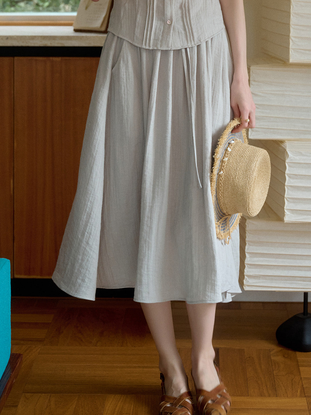 Arianna V-Neck Lyocell Linen Blouse