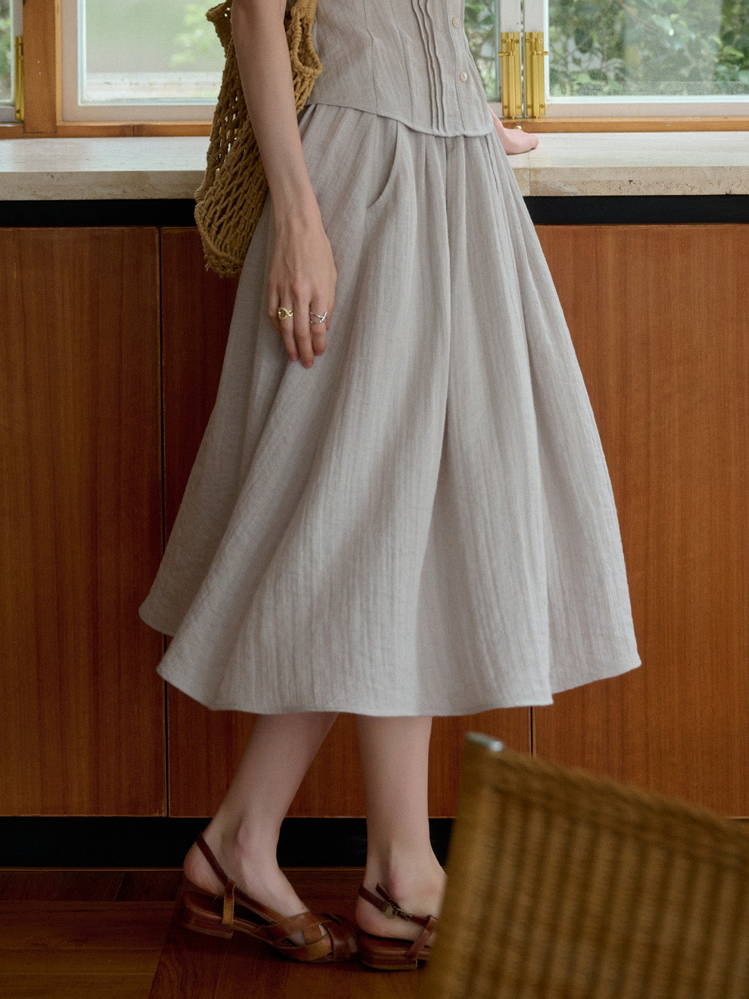Ruth A-Line Lyocell Linen Skirt