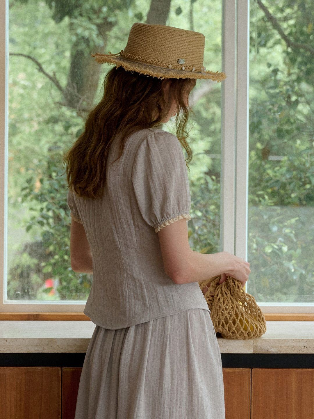 Arianna V-Neck Lyocell Linen Blouse