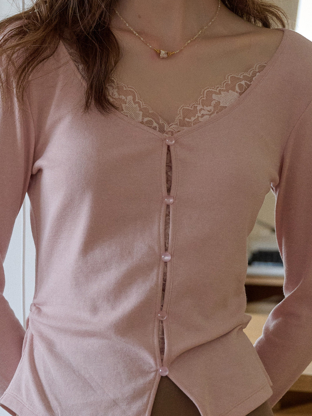 Aubree Round Neck Cotton Knitted Top