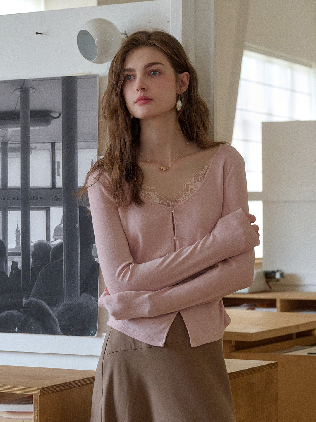 Aubree Round Neck Cotton Knitted Top