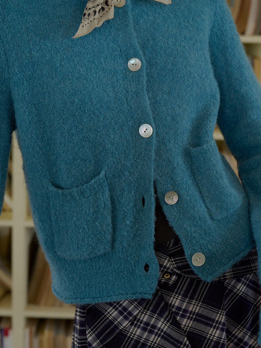 Hattie Round Neck Pocket Wool Cardigan