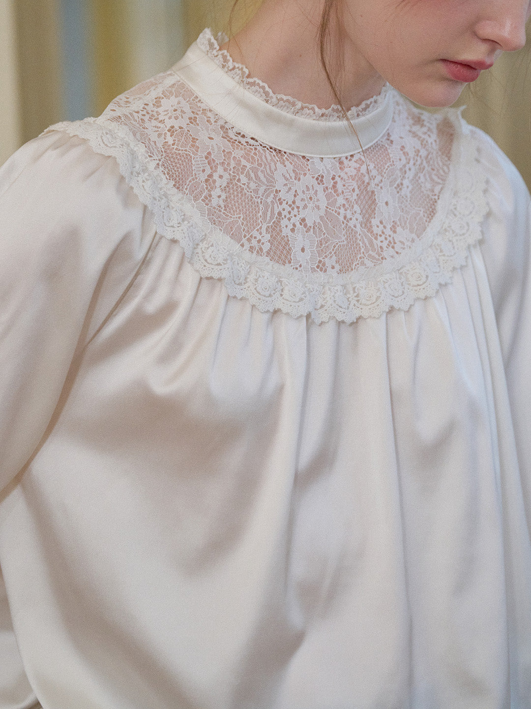 Kelly Stand Collar Lace Blouse