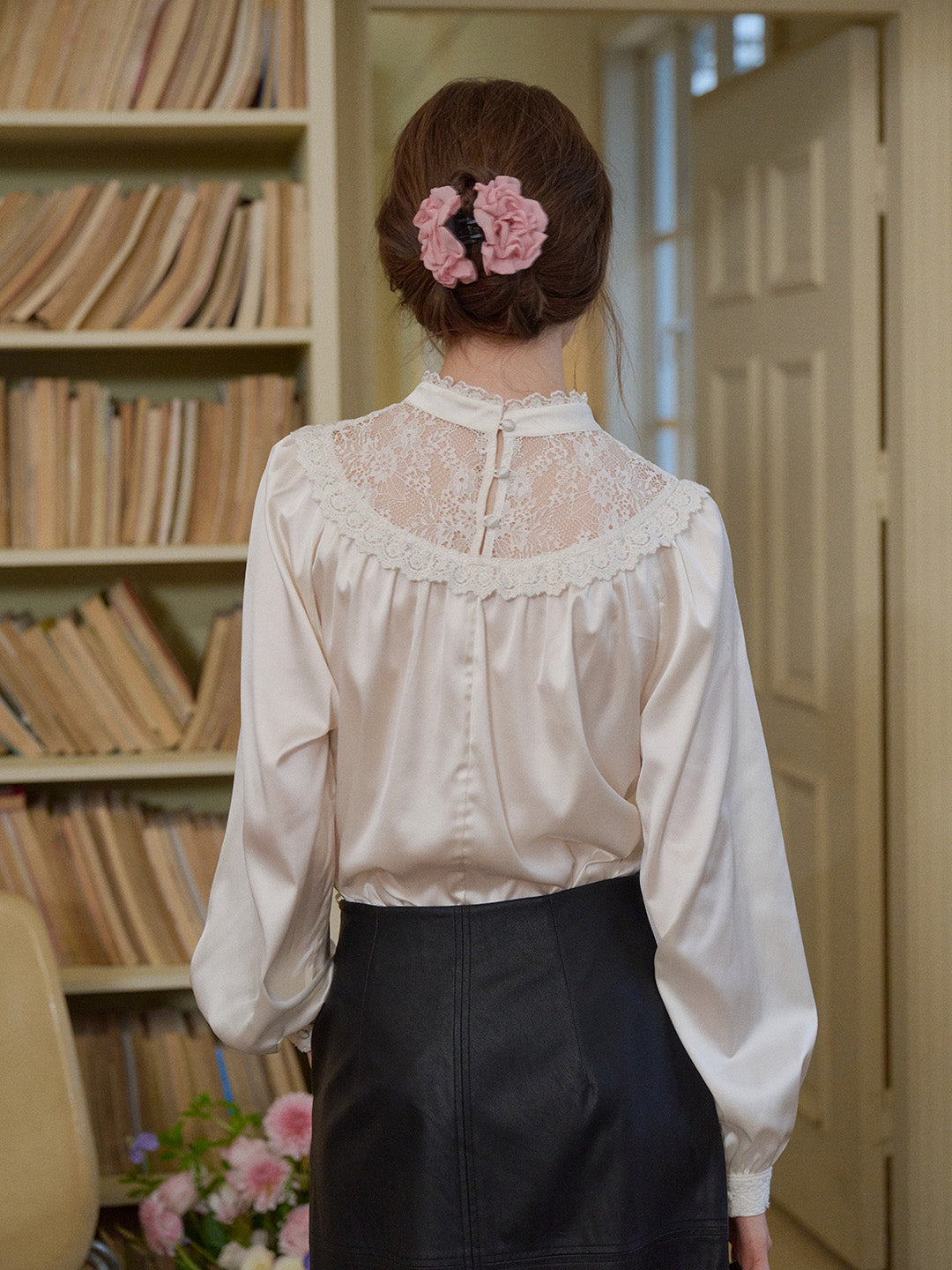 Kelly Stand Collar Lace Blouse