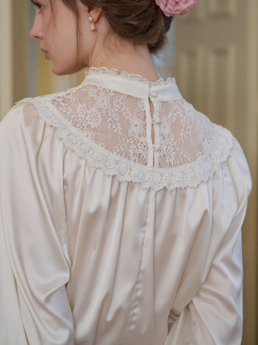 Kelly Stand Collar Lace Blouse