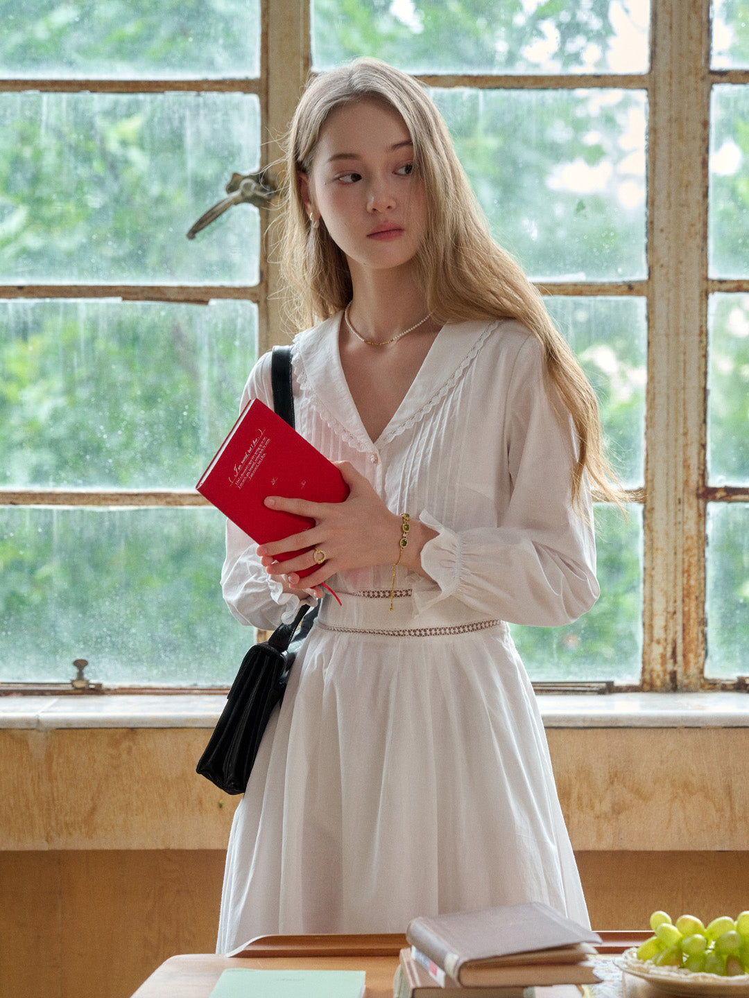 Jenna V-Neck 100% Cotton White Dress