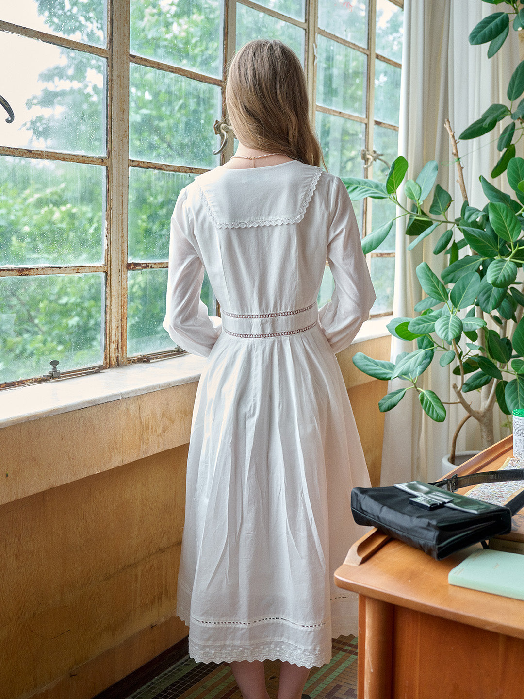 Jenna V-Neck 100% Cotton White Dress