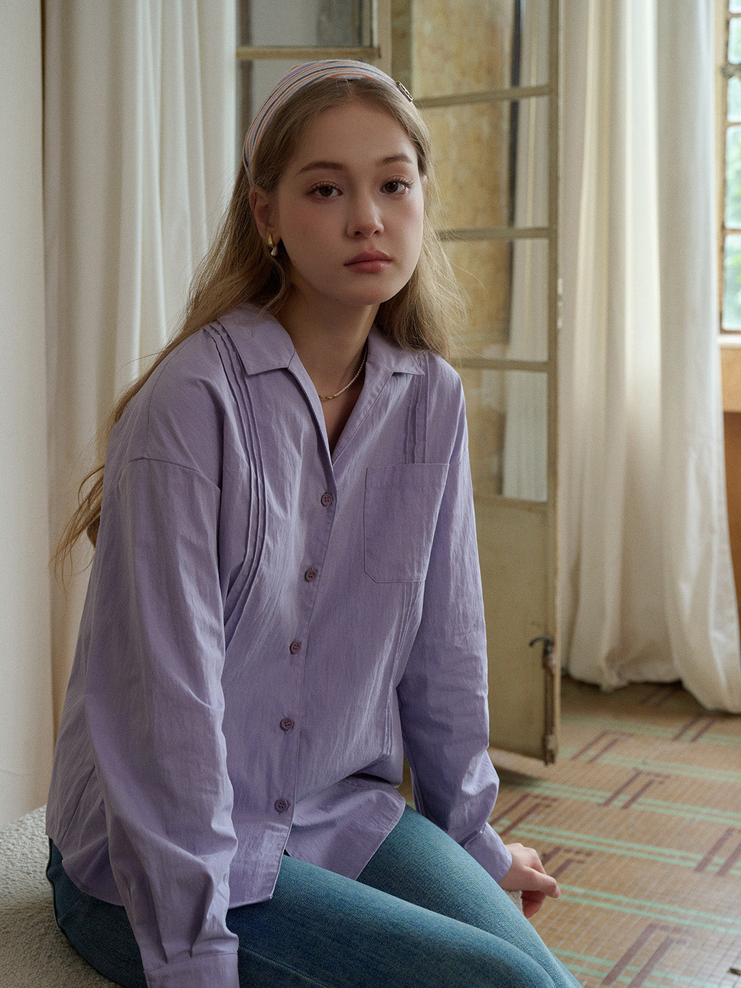 Jacqueline Skipper Collar Cotton Shirt
