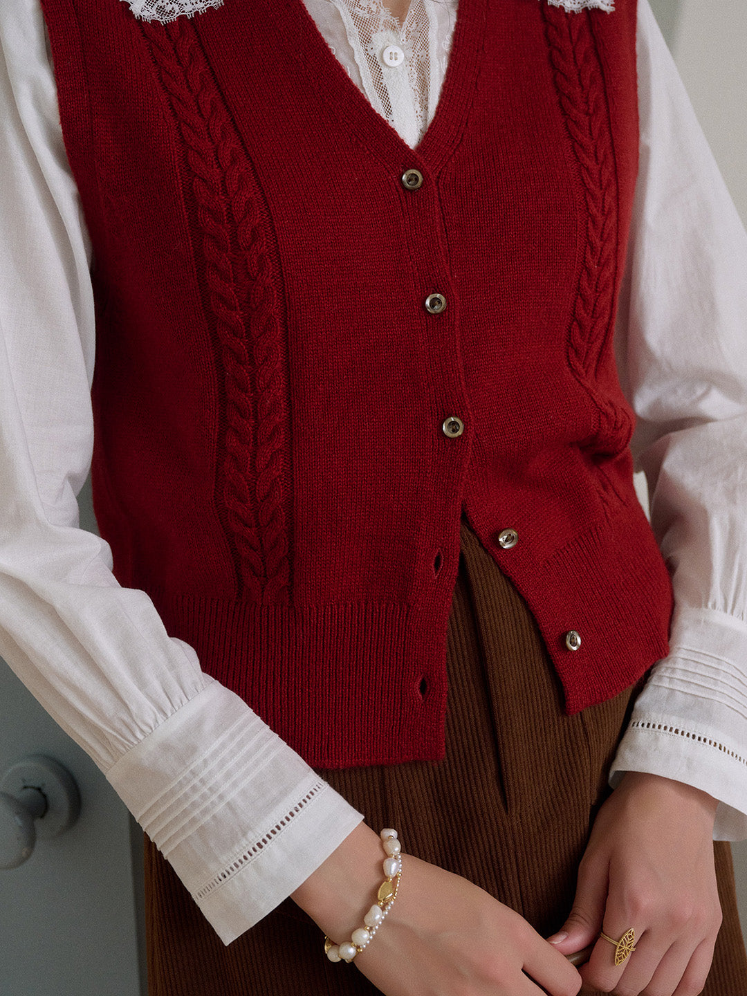 Hanna V-Neck Wool Vest