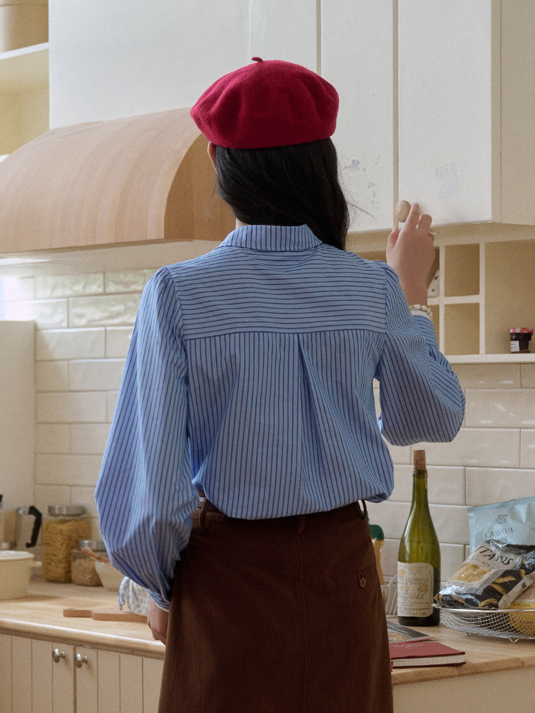 Sylvie Slanted Placket Stripe Shirt