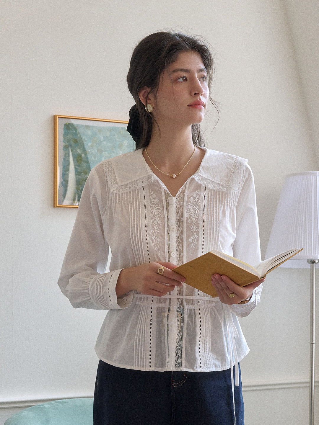 Collins V-Neck Waisted Blouse