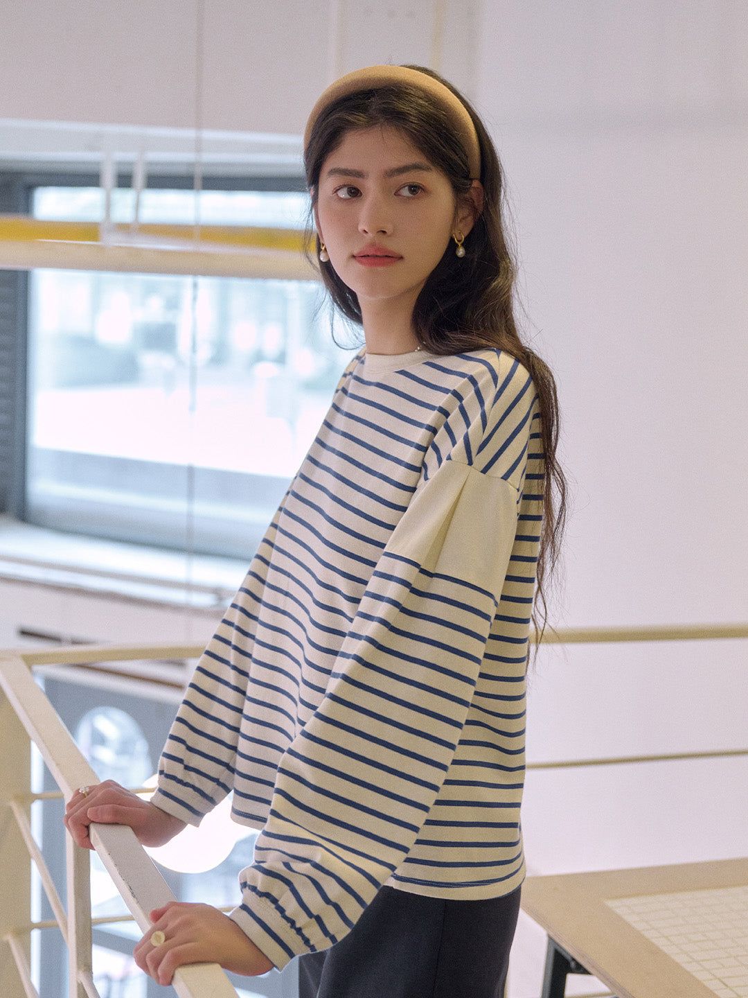 Carolina Round Neck Stripe 100% Cotton Top