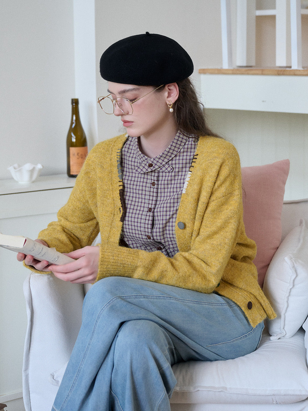 Makenzie V-Neck Wool Cardigan