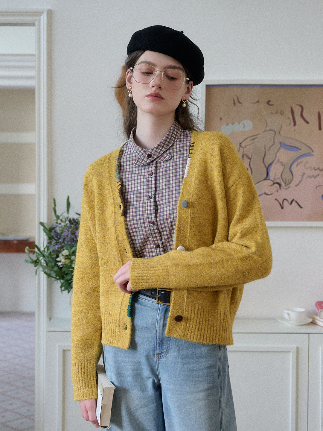 Makenzie V-Neck Wool Cardigan