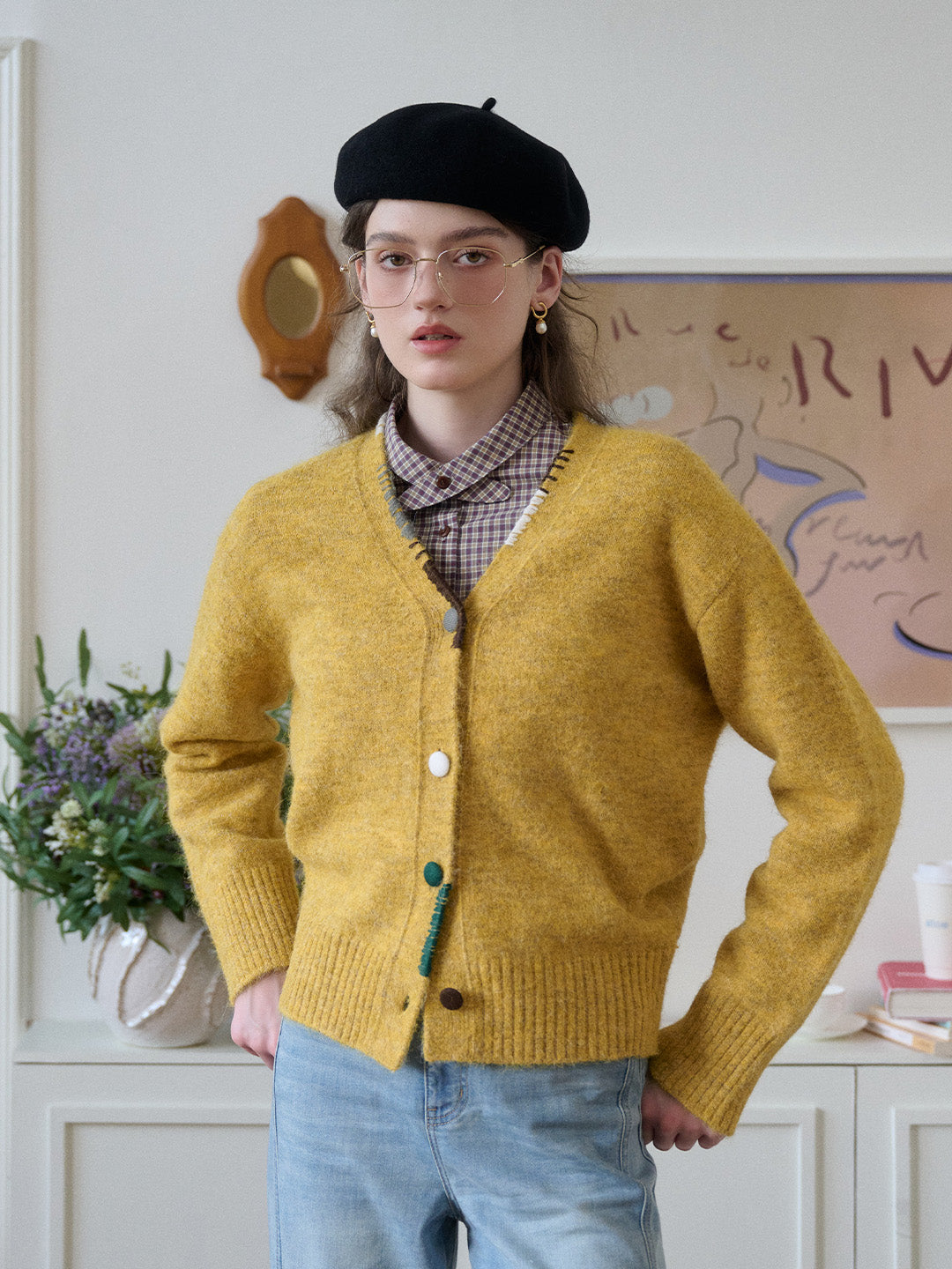 Makenzie V-Neck Wool Cardigan
