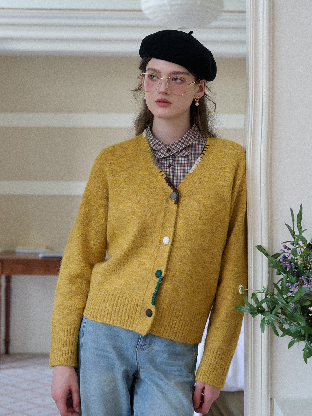 Makenzie V-Neck Wool Cardigan